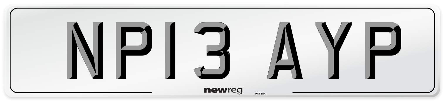 NP13 AYP Number Plate from New Reg